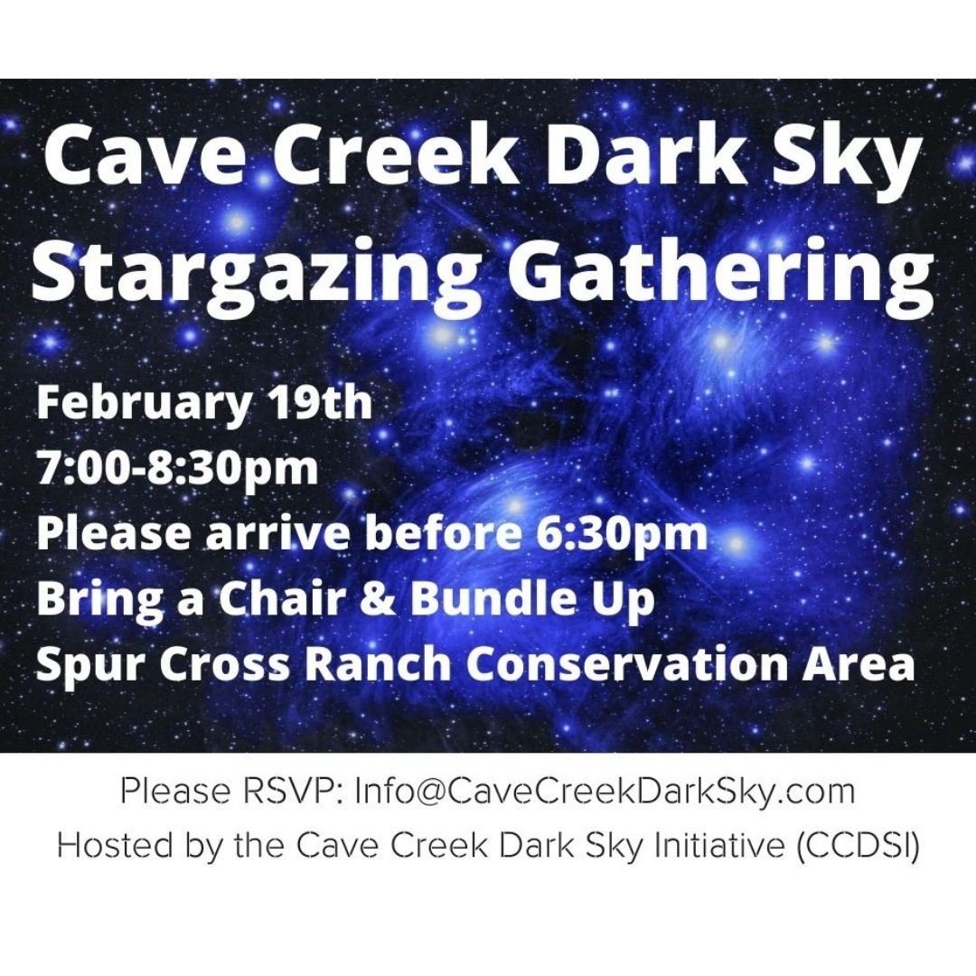 Supportive event graphic for Cave Creek Dark Sky Party happening on February 19th, 2022 at 6:30pm